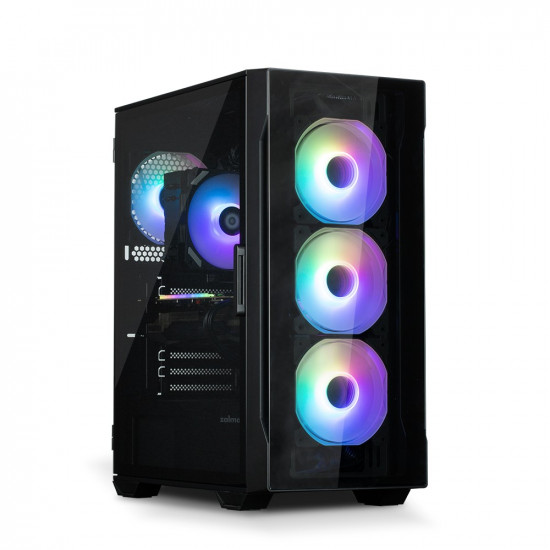 PC case I3 Neo TG Mid Tower RGB fan x4, black