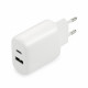 CHARGER USB/USB-C QC3.0 25W WHITE