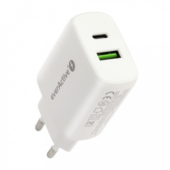 CHARGER USB/USB-C QC3.0 25W WHITE