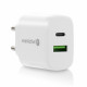 CHARGER USB/USB-C QC3.0 25W WHITE