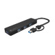 USB-C 3.0 Hub 4-Port Mayfly black + adapter