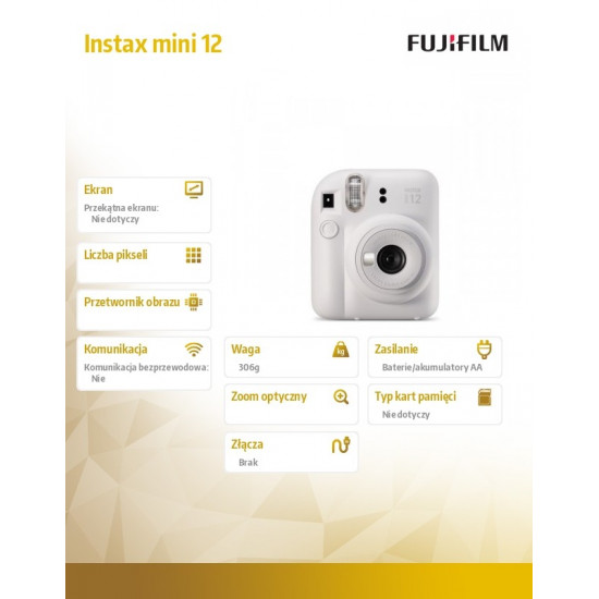 CAMERA INSTANT/INSTAX MINI 12 WHITE FUJIFILM