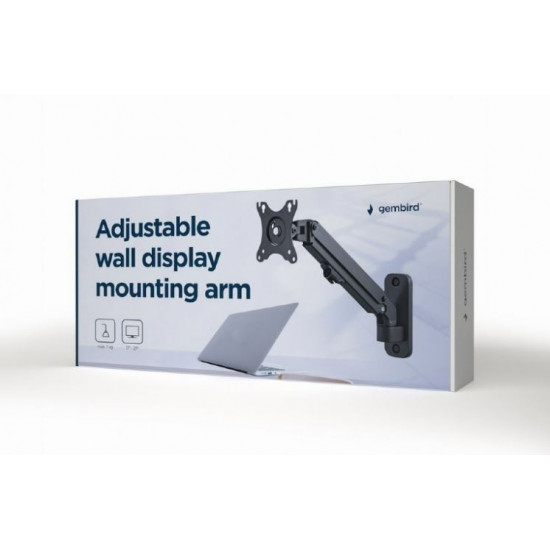 Adjustable wall display mounting arm, up to 27 inches/7 kg