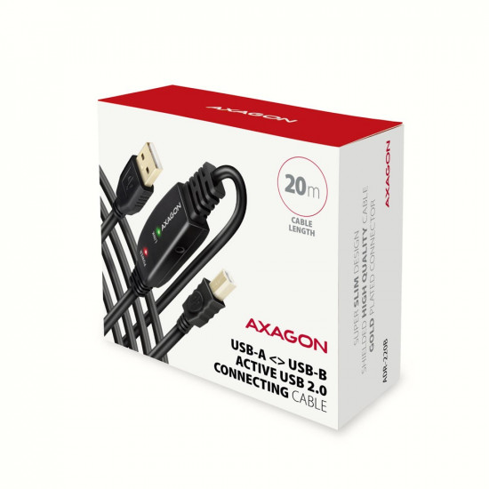 AXAGON ADR-220B USB 2.0 A-M - B-M act 20m cabl