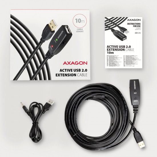 AXAGON ADR-210 USB 2.0 A-M - A-F act 10m cabl