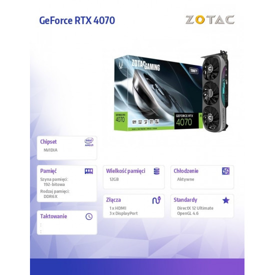 Graphic card GeForce RTX 4070 TRINITY 12GB GDDR6X 192bit 3DP