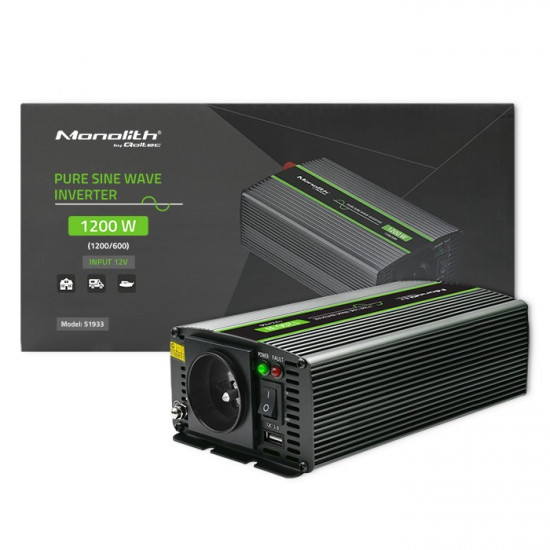 Pure Sine Wave Inverter Monolith, 600W, 1200W