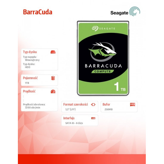 BarraCuda drive 1TB 3,5 256MB ST1000DM014