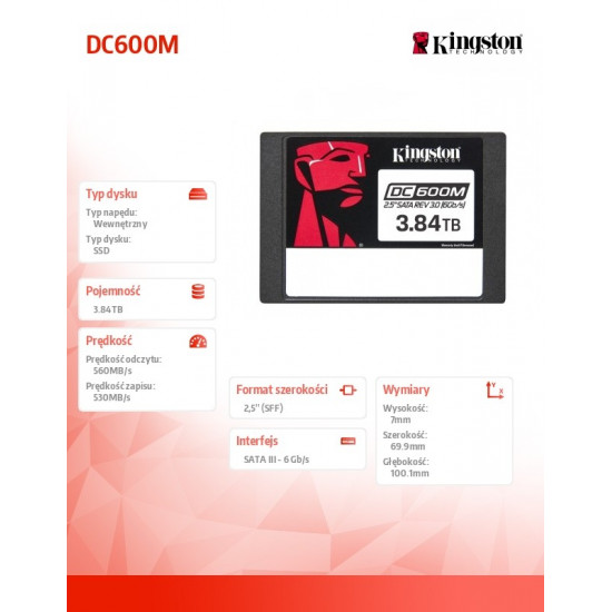 SSD drive DC600M 3840GB