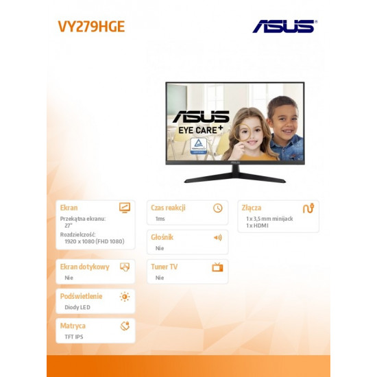 Monitor 27 inches VY279HGE 144Hz 1MS 250nit HDMI SLIM