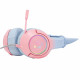 Gaming headset K9 7.1 RGB Surround cat-ear USB pink-blue