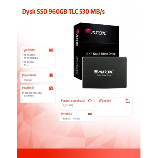 SSD drive 960GB TLC 530 MB/s