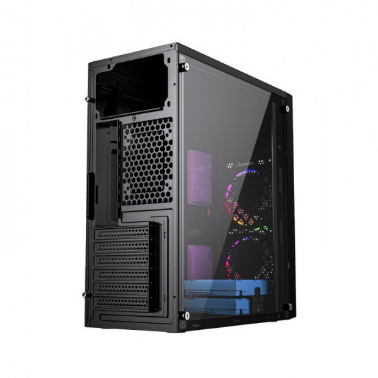 Compoter Case Midi Towe Fornax M100RGB ATX blac