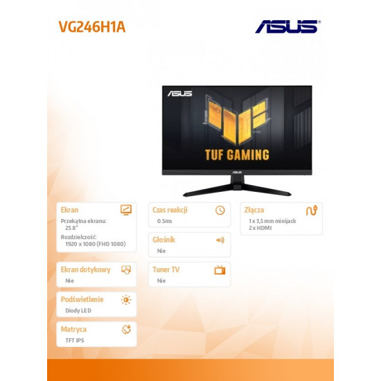 Monitor 24 inches VG246H1A IPS BK/0.5MS/EU/HDMI/100Hz