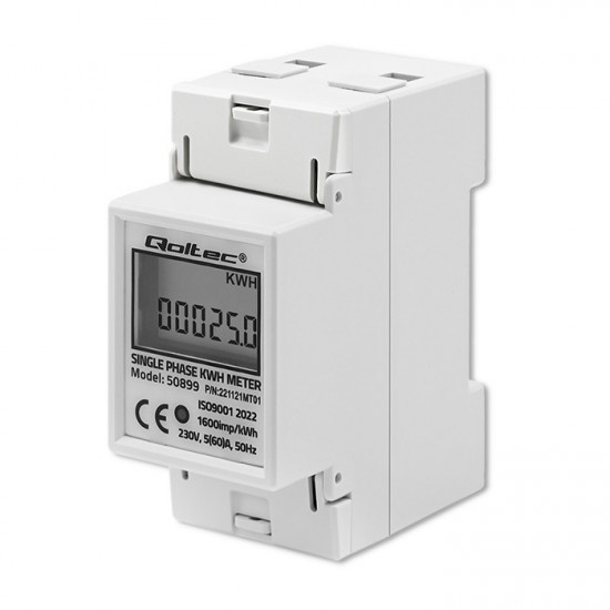 Single phase consumption meter, 230V, DIN rail