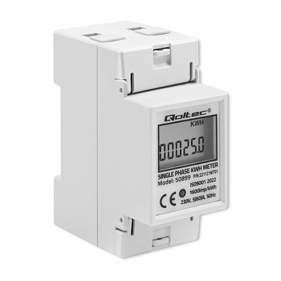 Single phase consumption meter, 230V, DIN rail