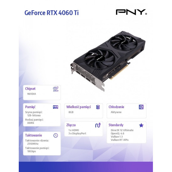 Graphic card GeForce RTX 4060 Ti 8GB Verto Dual Fan DLSS 3