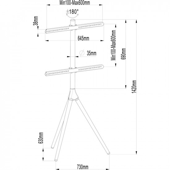 Floor Stand LCD/LED 32-65 inches, 35kg, wood