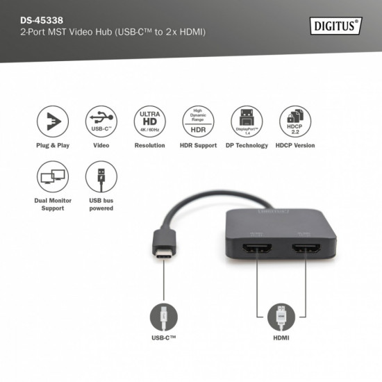 Video adapter 2-ports DS-45338