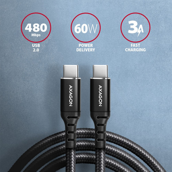 BUCM-CM15AB cable PD 60 W USB-C USB-C, 1.5m