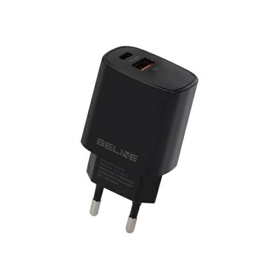 Charger 20W USB-C + USB-A black