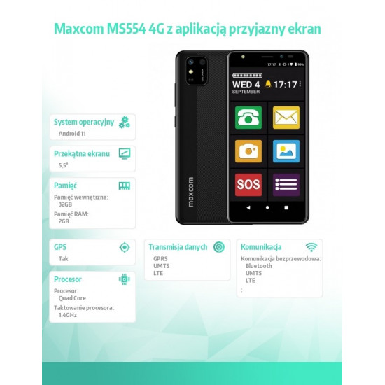 Smartphone MS 554 4G for seniors