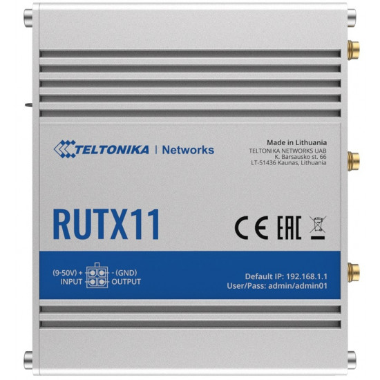 Router LTE RUTX11 (Cat 6), WiFi, BLE