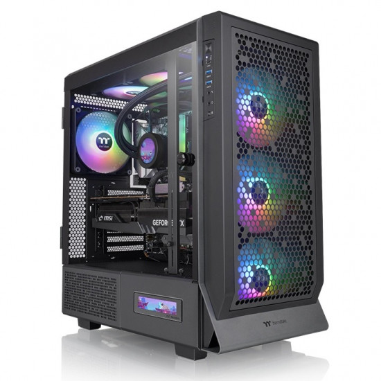 Ceres 500 A RGB Black Tempered Glass