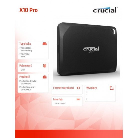 SSD drive X10 Pro 2TB USB-C 3.2 Gen2 2x2