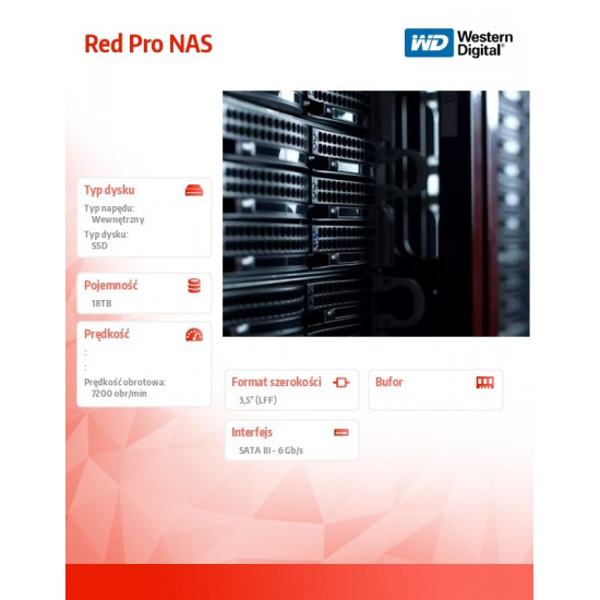 18TB WD181KFGX RED PRO NAS 7200RPM 512 MB