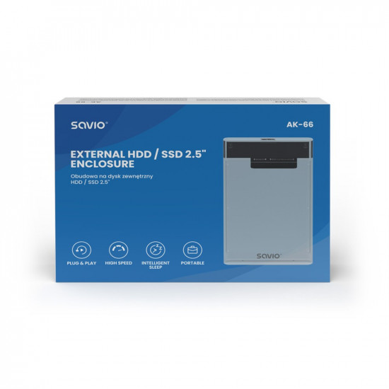 External enclosure for HDD/SSD AK-66 USB 3.0 2.5