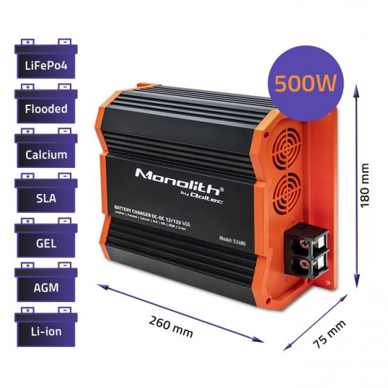 DC DC charger 500W for LiFePO4 AGM, 40A