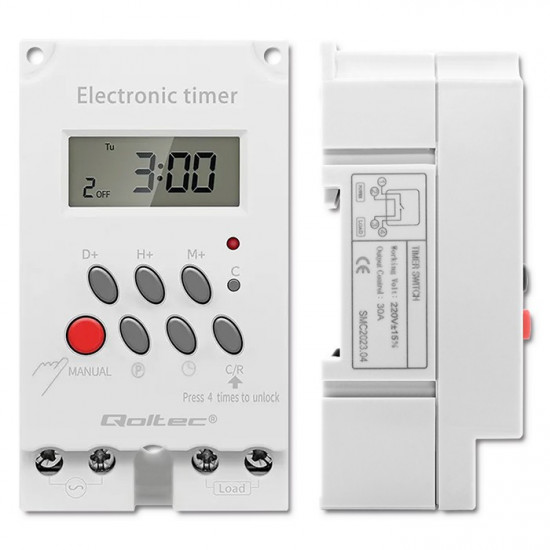 Electronic timer PC0629, DIN rail