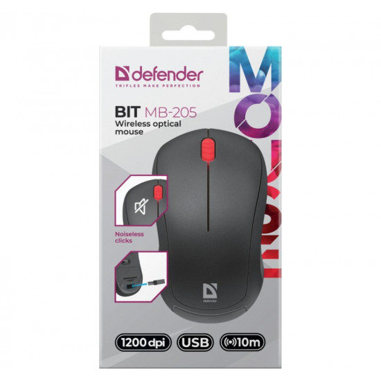 Wireless mouse Silent Click Bit MB-205 RF 1200DPI 3P black