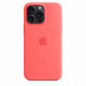 Silicone case with MagSafe for iPhone 15 Pro Max - guava