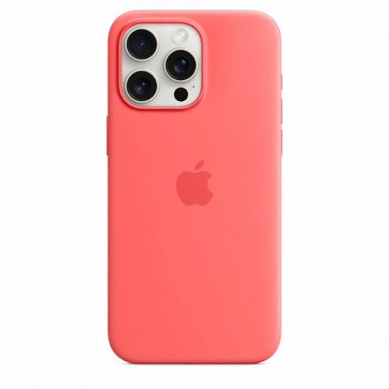 Silicone case with MagSafe for iPhone 15 Pro Max - guava