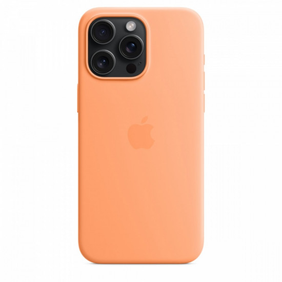 Silicone case with MagSafe for iPhone 15 Pro Max - orange sorbet