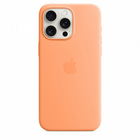 Silicone case with MagSafe for iPhone 15 Pro Max - orange sorbet