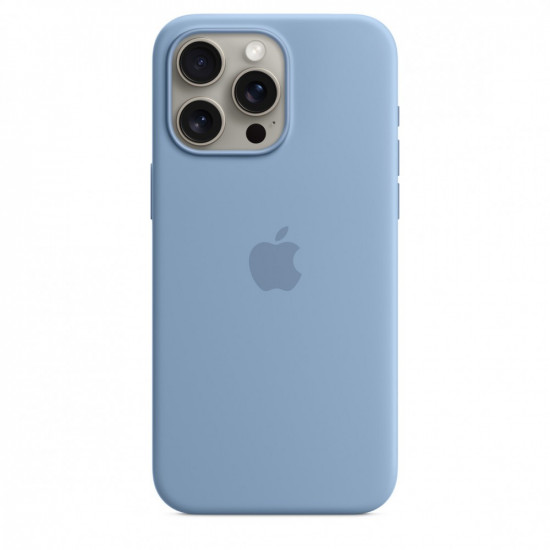 Silicone case with MagSafe for iPhone 15 Pro Max - winter blue