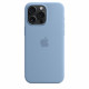 Silicone case with MagSafe for iPhone 15 Pro Max - winter blue