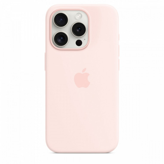 Silicon case with MagSafe for iPhone 15 Pro - light pink