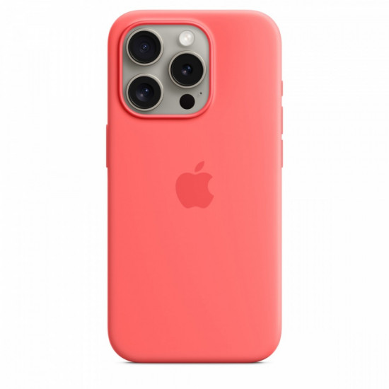 Silicon case with MagSafe for iPhone 15 Pro - guava