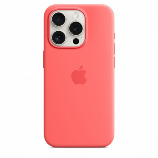 Silicon case with MagSafe for iPhone 15 Pro - guava