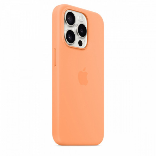 Silicon case with MagSafe for iPhone 15 Pro - orange sorbet