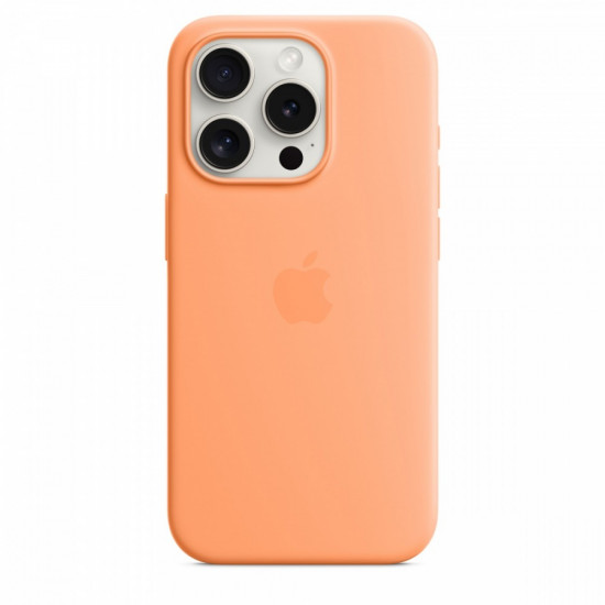 Silicon case with MagSafe for iPhone 15 Pro - orange sorbet