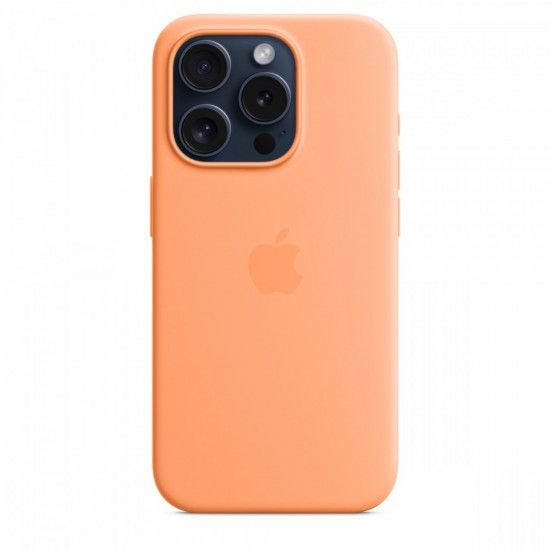 Silicon case with MagSafe for iPhone 15 Pro - orange sorbet