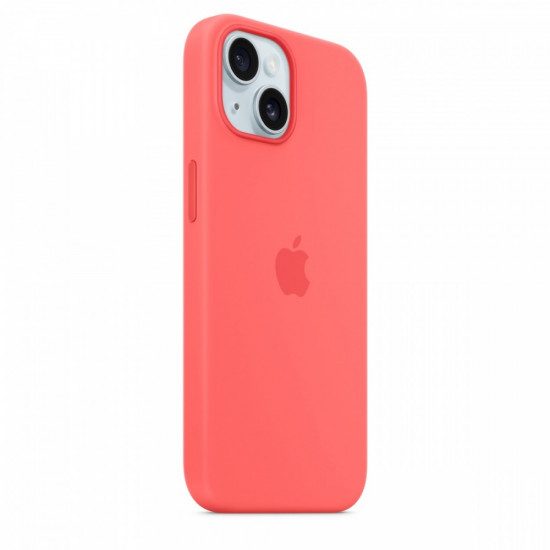 Silicone case with MagSafe for iPhone 15 - guava