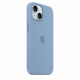 Silicone case with MagSafe for iPhone 15 - winter blue