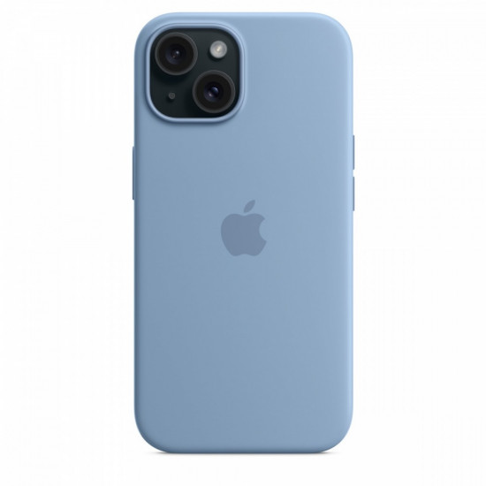 Silicone case with MagSafe for iPhone 15 - winter blue