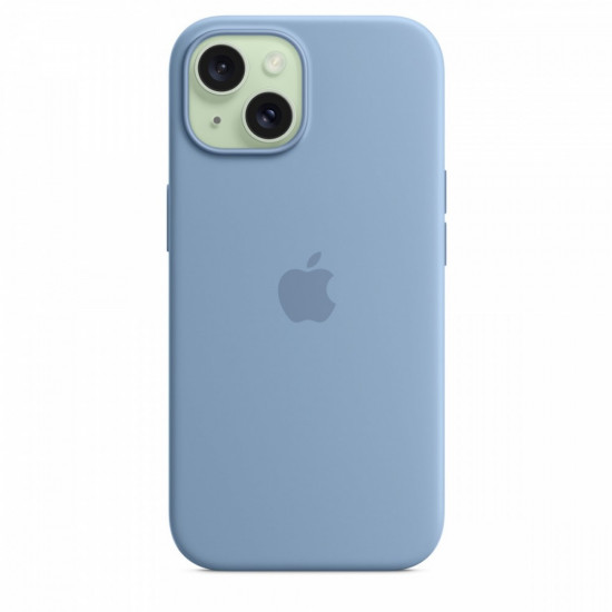 Silicone case with MagSafe for iPhone 15 - winter blue